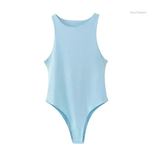 Body sexy basique en tissu confortable et élastique