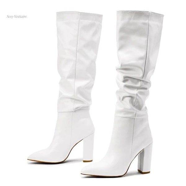 Bottes sexy blanches au design tendance et chic