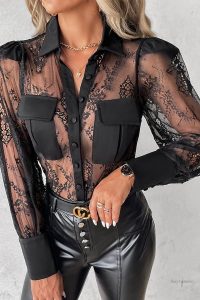 Haut sexy en dentelle, style raffiné et séduisant