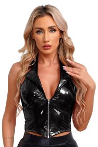 Chemisier noir sexy pour un look élégant et séduisant