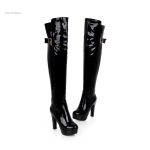 Cuissardes en vinyle brillantes, style sexy et tendance