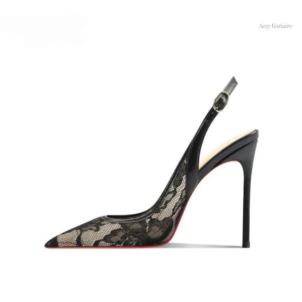 Chaussures à talons sexy en dentelle