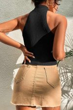 Haut sexy moulant, parfait pour les soirées glamour