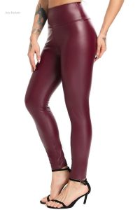 Legging en cuir ajusté pour un style audacieux