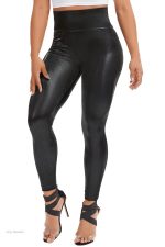 Legging effet cuir ajusté, parfait pour les soirées