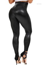 Legging sexy en simili cuir, style tendance