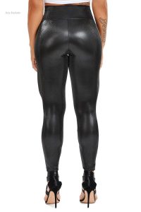 Legging noir effet cuir, confort et élégance réunis