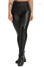 Legging sexy en simili cuir pour femme, style audacieux