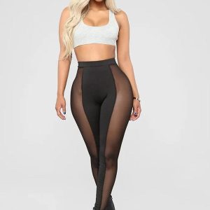 Legging sexy en matériau transparent pour un look audacieux