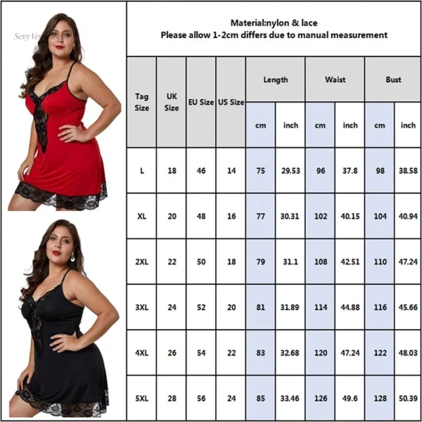Nuisette sexy avec finition soignée