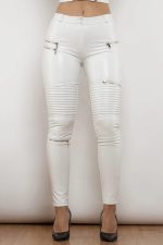 Pantalon moulant sexy blanc pour un look audacieux