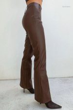 Pantalon en cuir pour femme, parfait pour les soirées