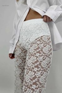 Pantalon sexy en matériau transparent pour femme