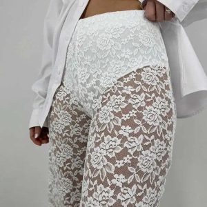 Pantalon sexy en matériau transparent pour femme