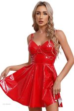 Robe bustier en latex avec finition brillante