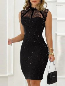 Robe noire femme soirée élégante et sexy