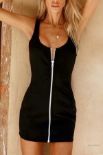 Robe sexy avec fermeture éclair, idéale pour les soirées