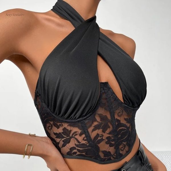 Haut en dentelle sexy, idéal pour les occasions spéciales