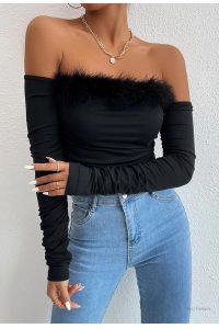 Top avec manches longues, style chic et féminin